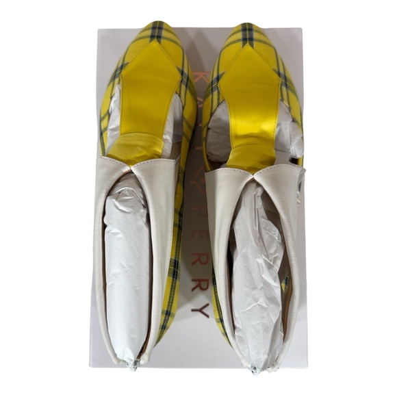 New In Box Katy Perry Collections The Uni Plaid Yellow Flats Size 7.5M - Picture 8 of 12